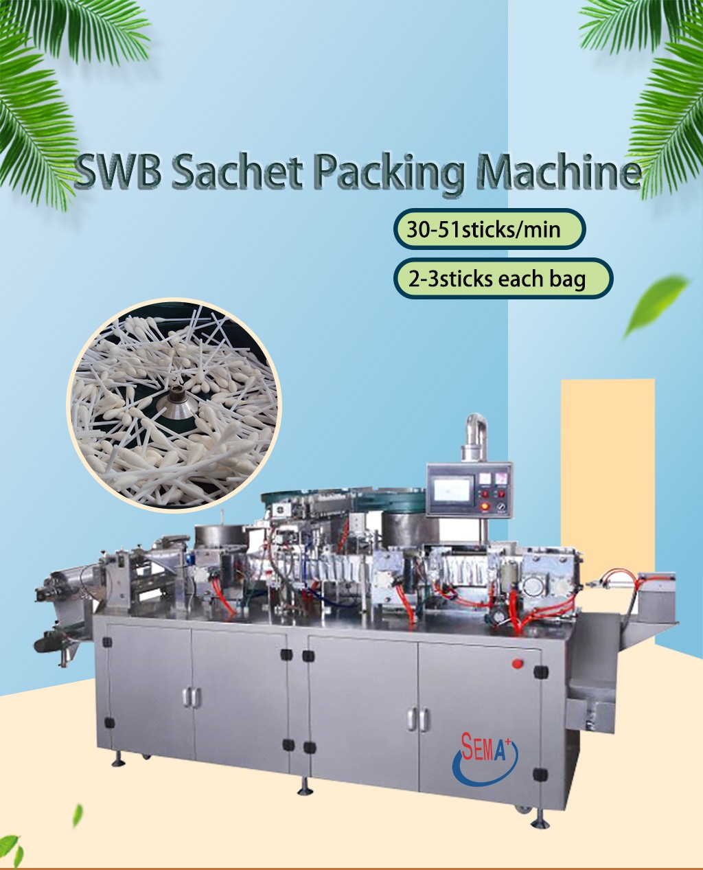 2023 Hot Selling Automatic Swab Pad counting and sachet packing machine cotton sheet packaging machine