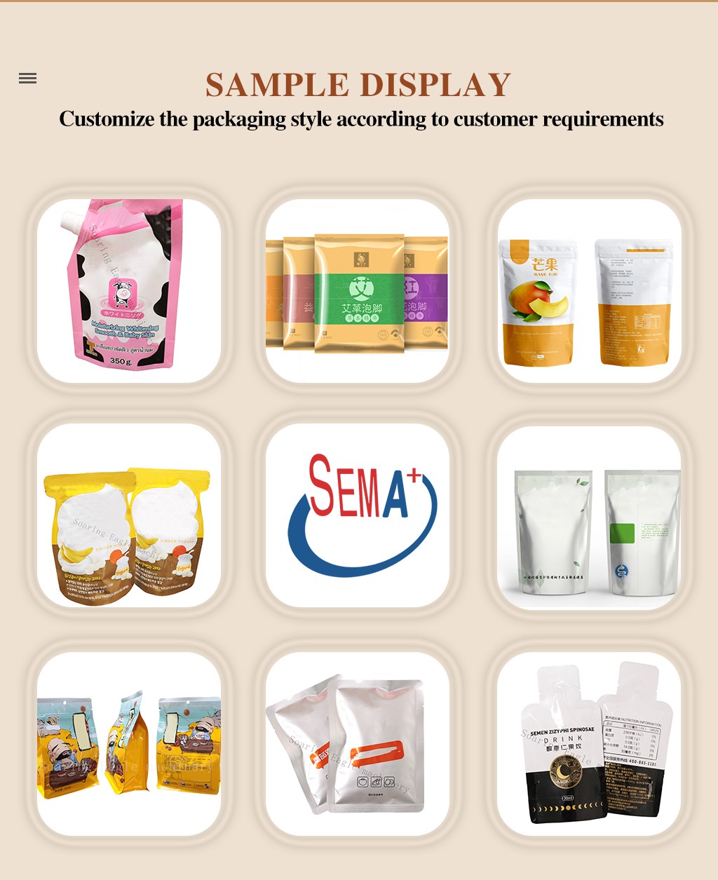 Prefabricated bag rotating upright bag zipper bag food sachet spice milk protein tea coffee powder packaging machine