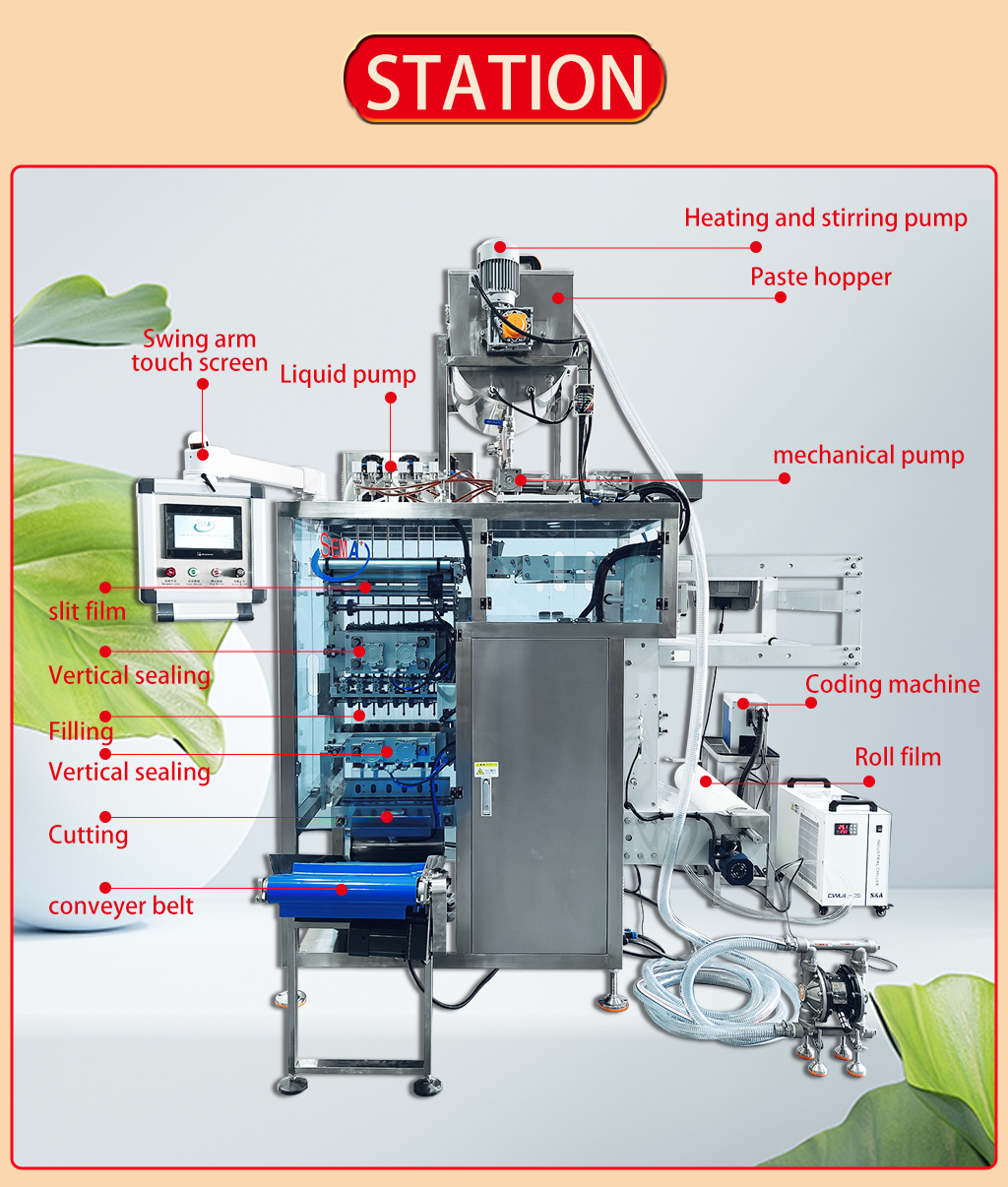 Fully Automatic Multi-channel Small Bag Honey Packaging Machine, Integrated Molding and Filling Machine