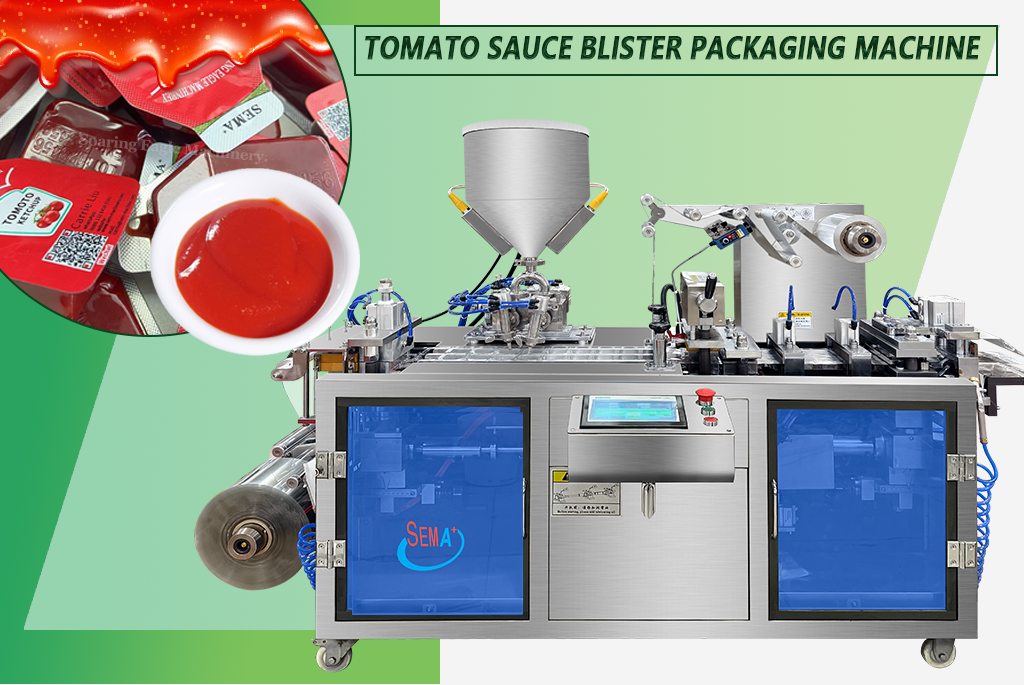 Fully automatic blister packaging machine forming sealing cutting tomato sauce ketchup blister packing machine