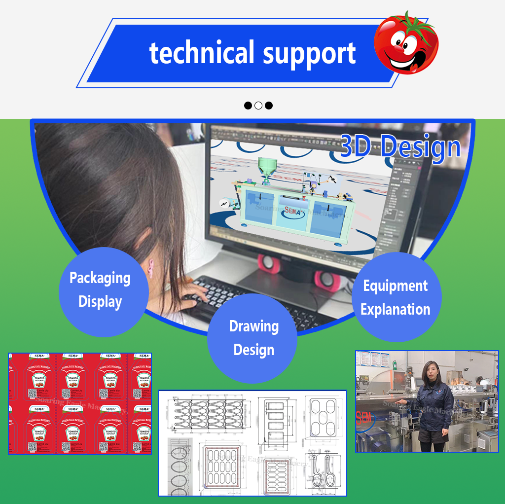 Fully automatic blister packaging machine forming sealing cutting tomato sauce ketchup blister packing machine