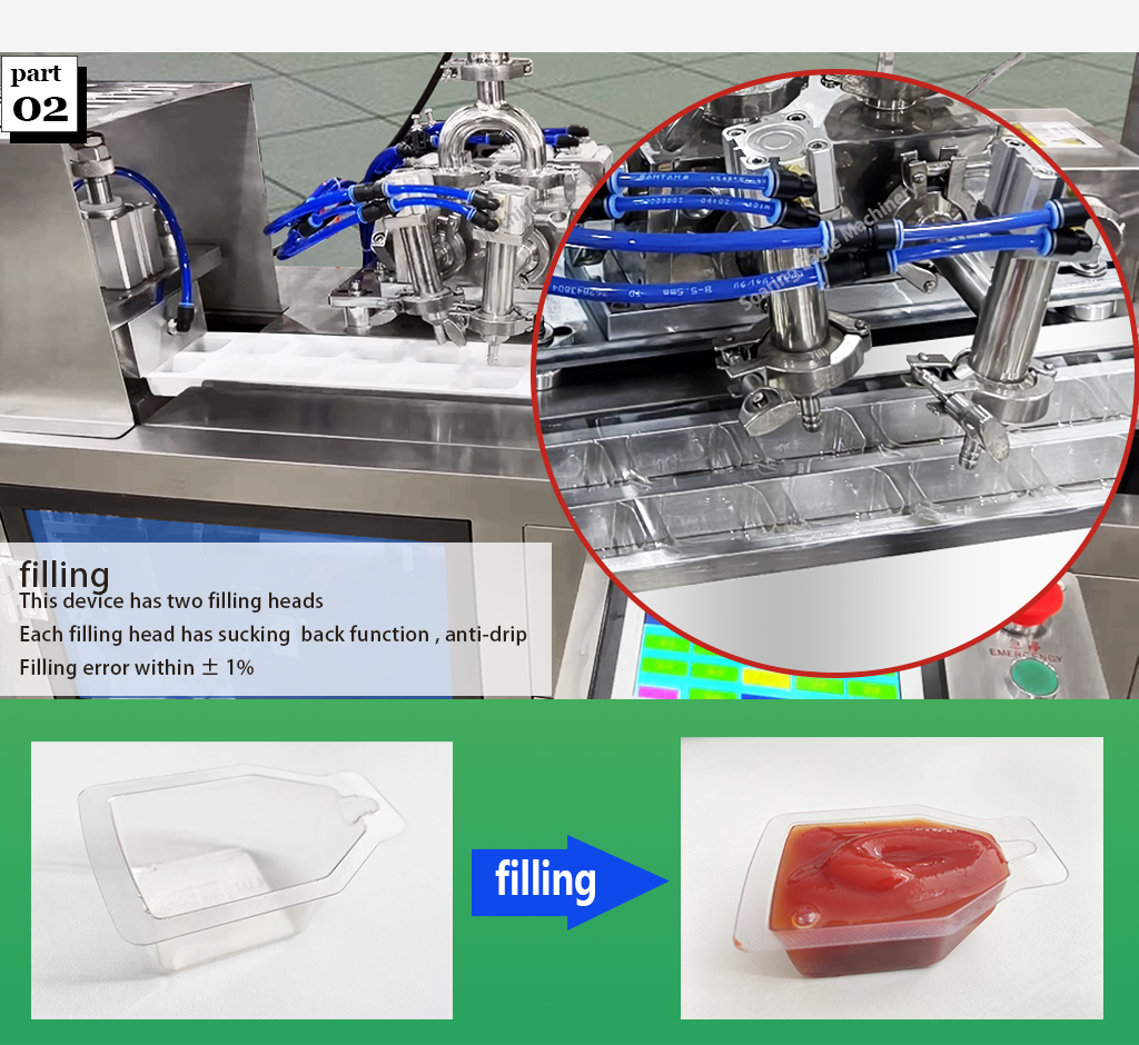 Fully automatic blister packaging machine forming sealing cutting tomato sauce ketchup blister packing machine