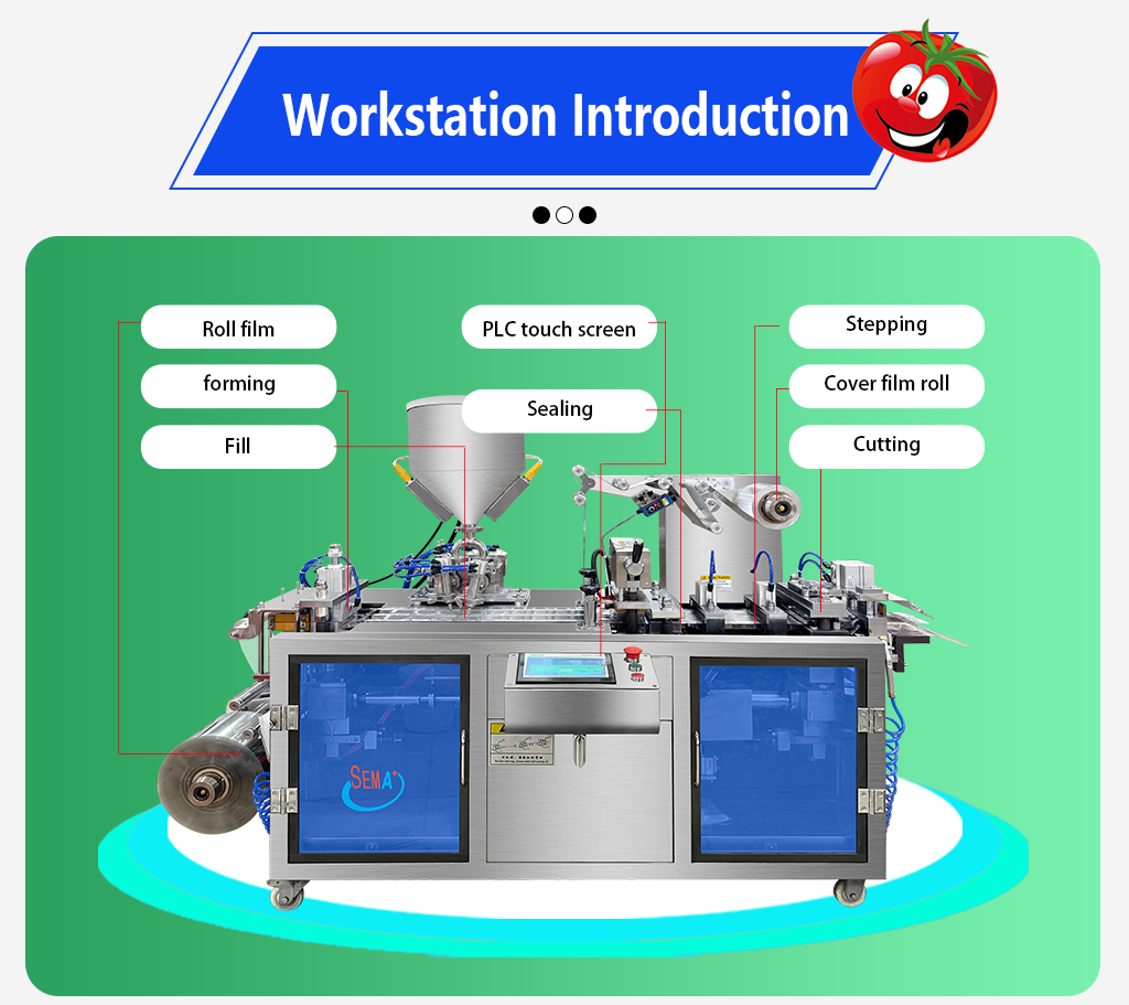 Fully automatic blister packaging machine forming sealing cutting tomato sauce ketchup blister packing machine