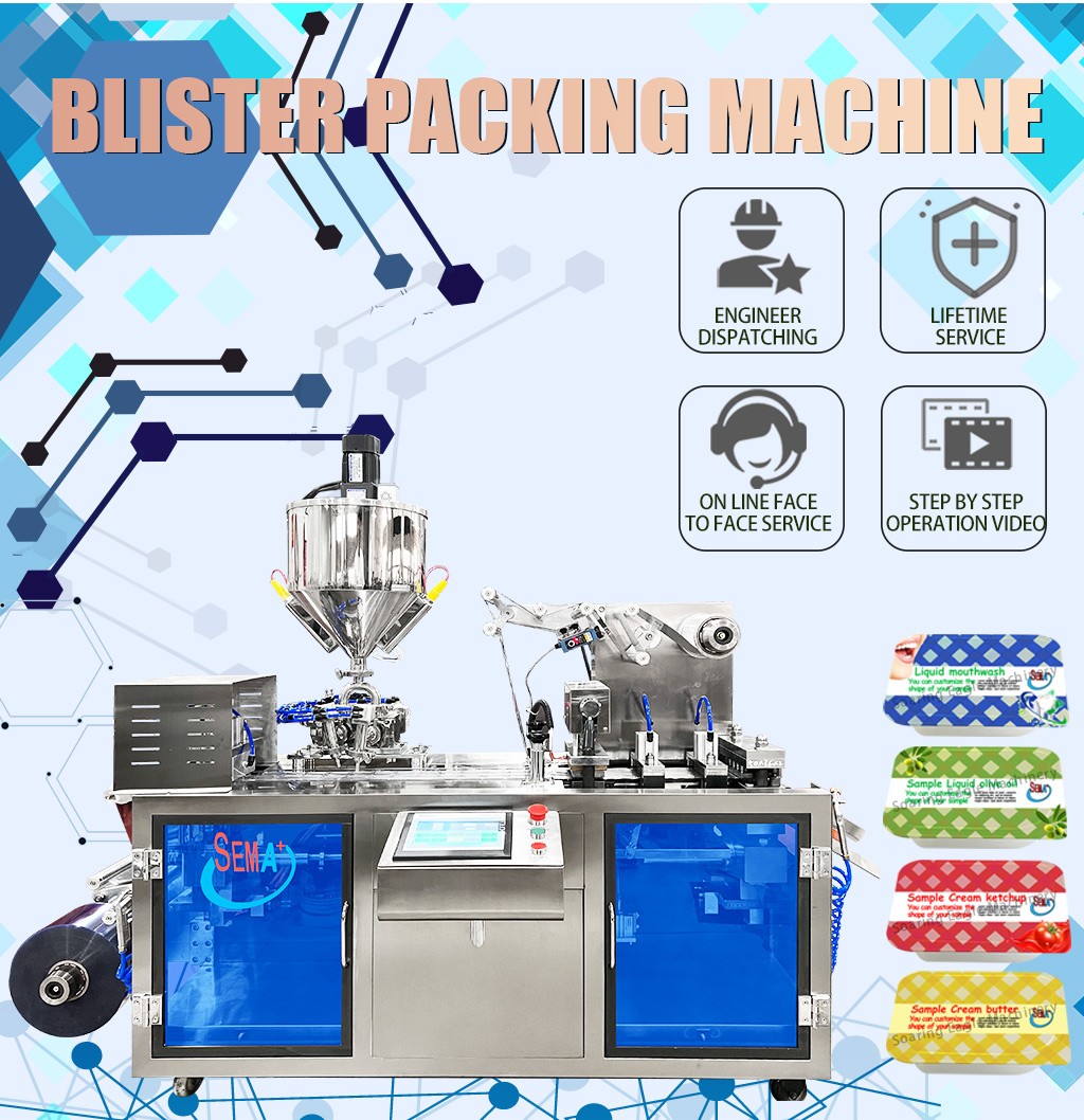 Automatic Cream Paste Tomato Sauce Plastic Filling Sealing Blister Packing Machine