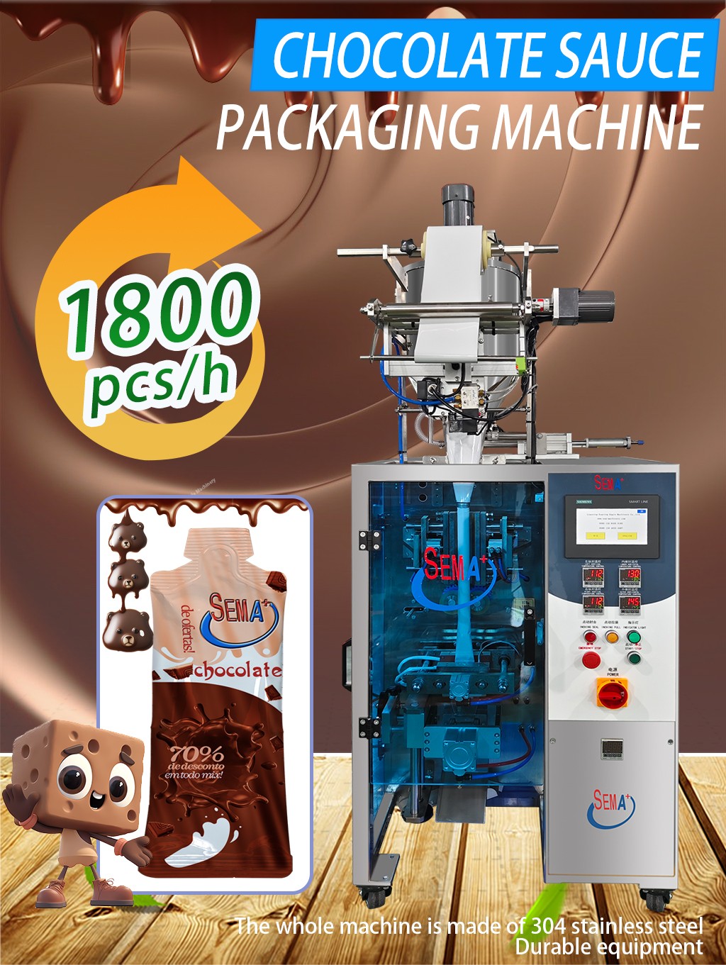 Liquid Pouch Filling Powder Honey Olive Oil Food Shampoo Spice Cooking Oil Irregular Sachet Packing Machine