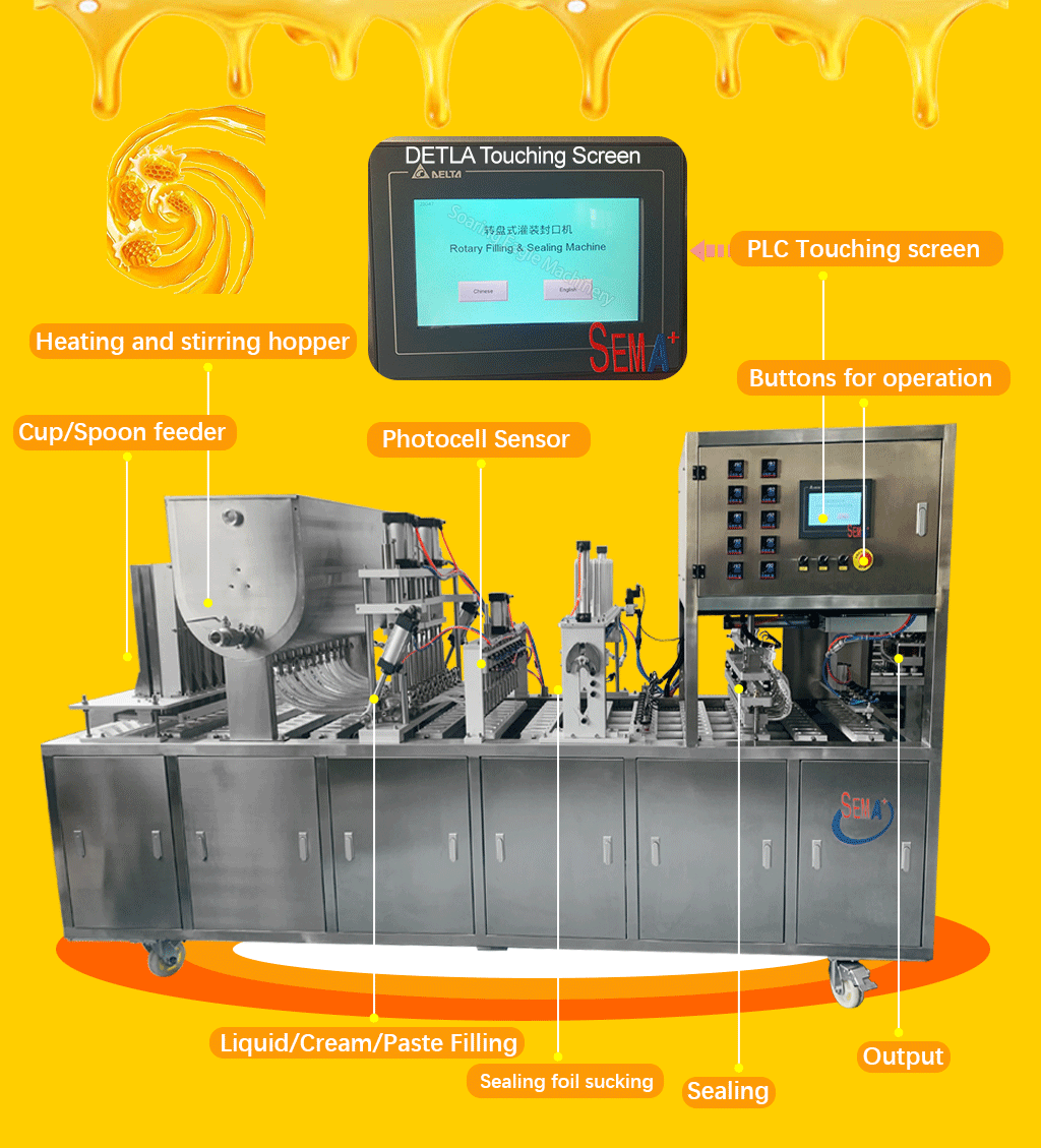 High Accuracy Automatic Small Honey Spoon Filling Sealing and Packing Machine