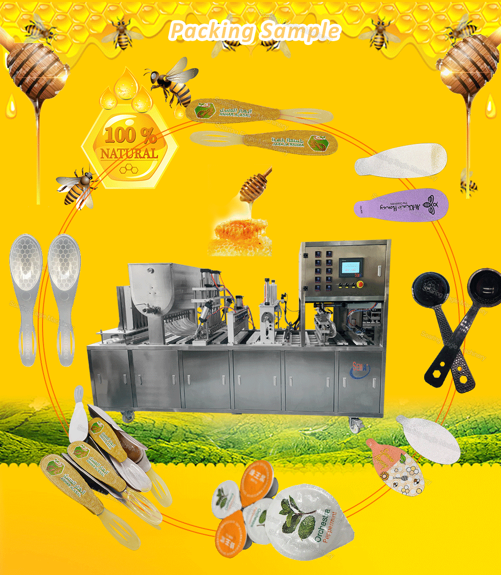 High Accuracy Automatic Small Honey Spoon Filling Sealing and Packing Machine