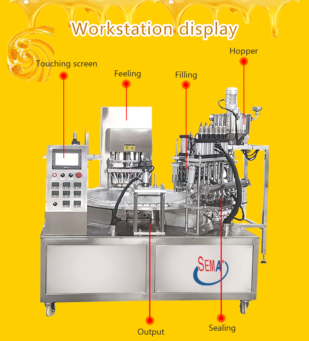 Linear Type Customized Honey Spoon Filling and Sealing Machine Packing Machine