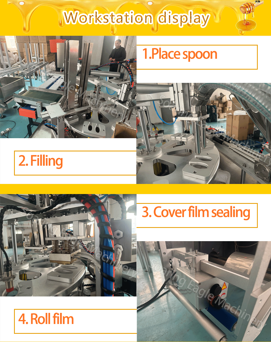 Automatic Rotary Cup Discal Filling Capping Sealing Machine for Yogurt Juice Sugar Honey Ice Cream Jelly Filling Machines
