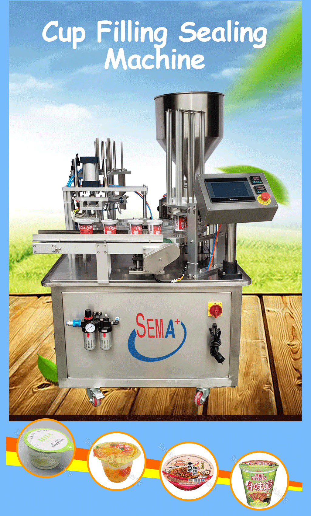 Rotary Automatic Tea Cup Filling and Sealing Machine Plastic Cup Druit Jam Noodles Mayonnaise Ketchup Filling Sealing Machine
