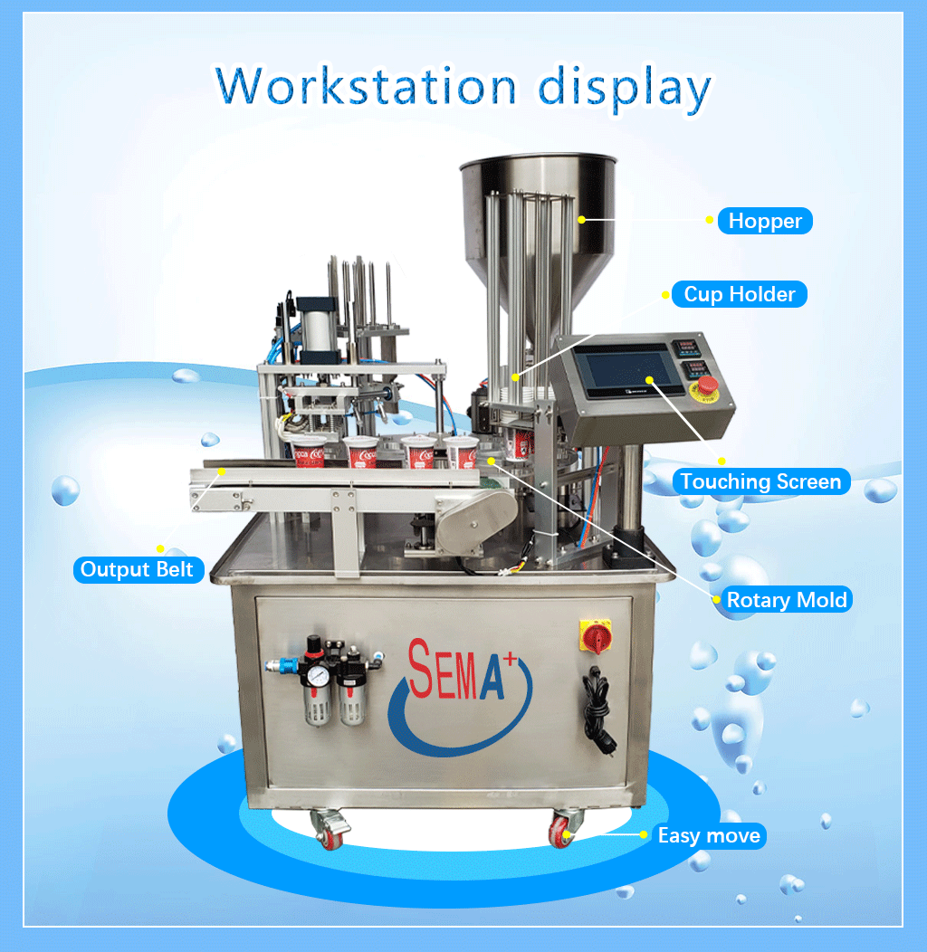 Rotary Automatic Tea Cup Filling and Sealing Machine Plastic Cup Druit Jam Noodles Mayonnaise Ketchup Filling Sealing Machine