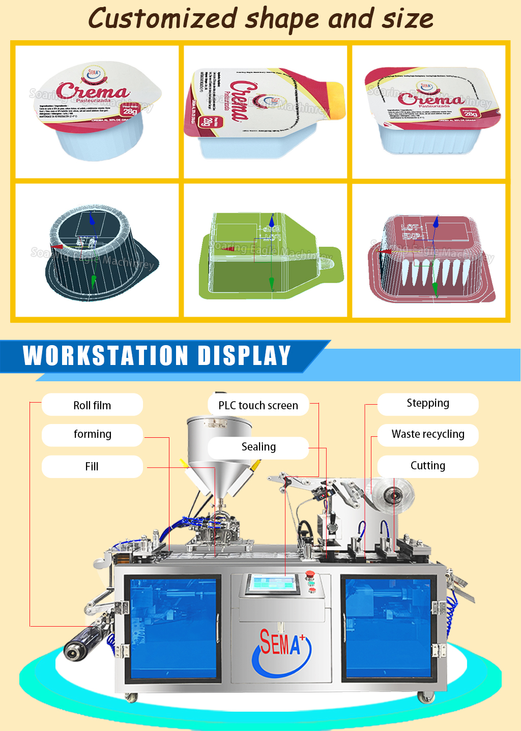 Full Automatic Chocol Jam Butter Mayonnaise with Seeds Blister Form Fill Seal Packaging Blister Pack Machine for Honey