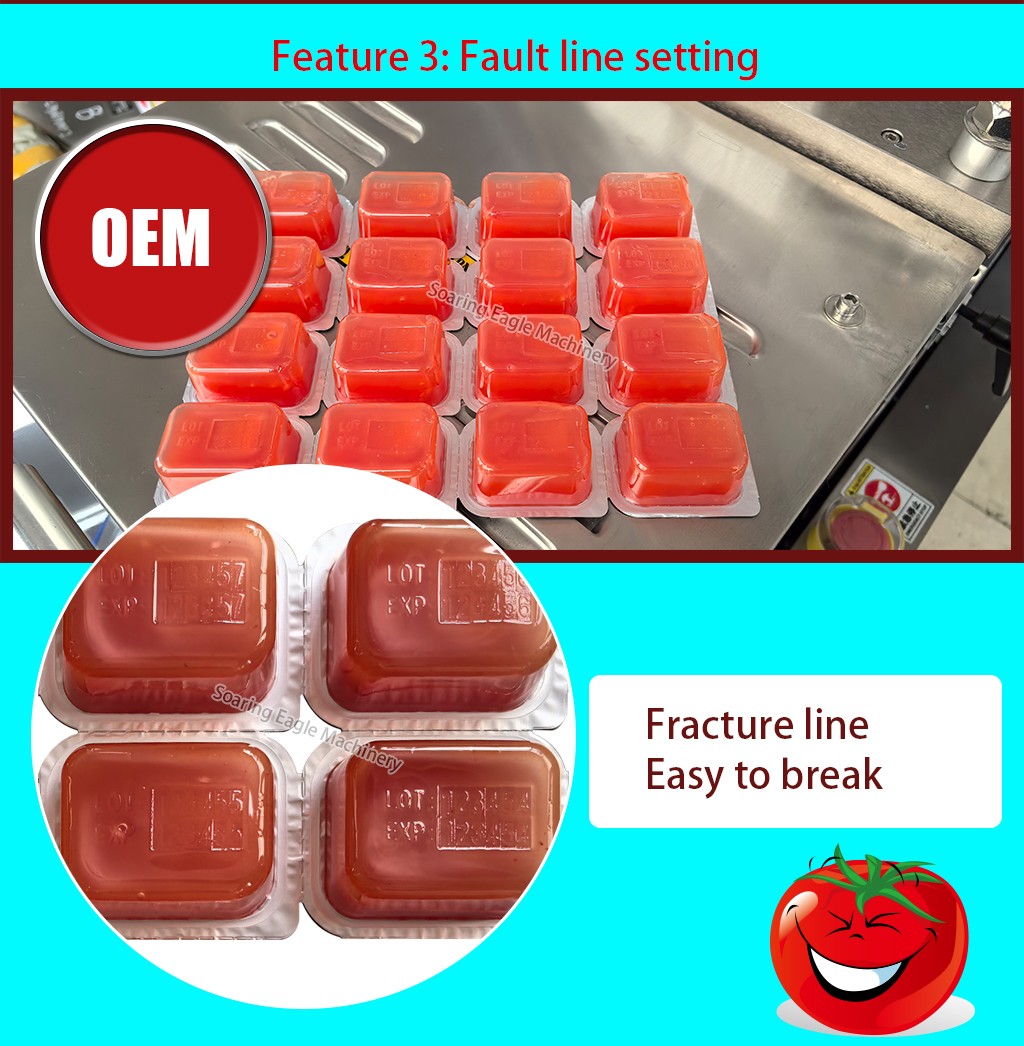 Automatic Blister Food BBQ Sauce Heart-shaped Honey Cream Chocolate Liquid Blister Filling Sealing Blister Packaging Machine