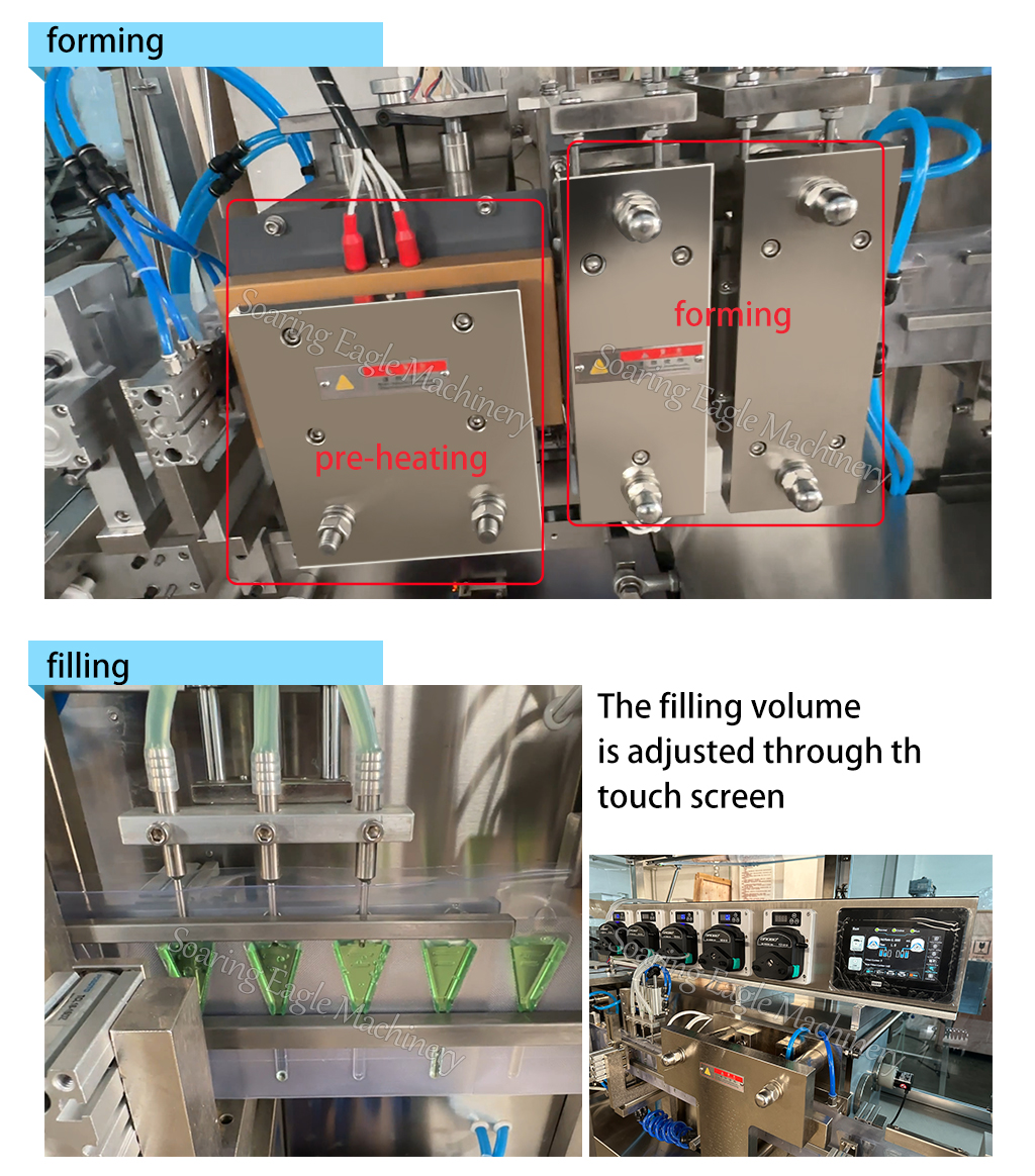 Automatic Electric PLC Pump Filling Machine for Olive Oil Juice Milk Pet Liquid with Easy Open Ampoule Packaging
