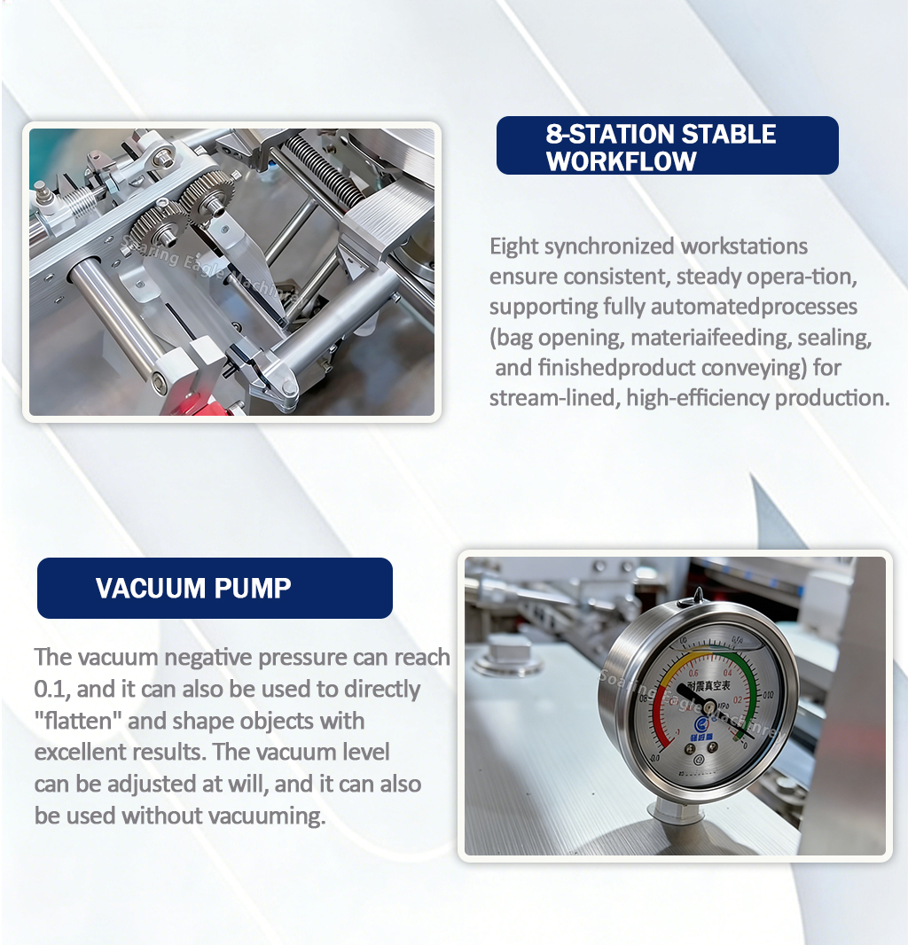 Powdered Spice Soap Automatic Granule Powder-Vacuum-Packaging-Machine Premade Bag Sachet Pre-packaged Meals Packaging Machine