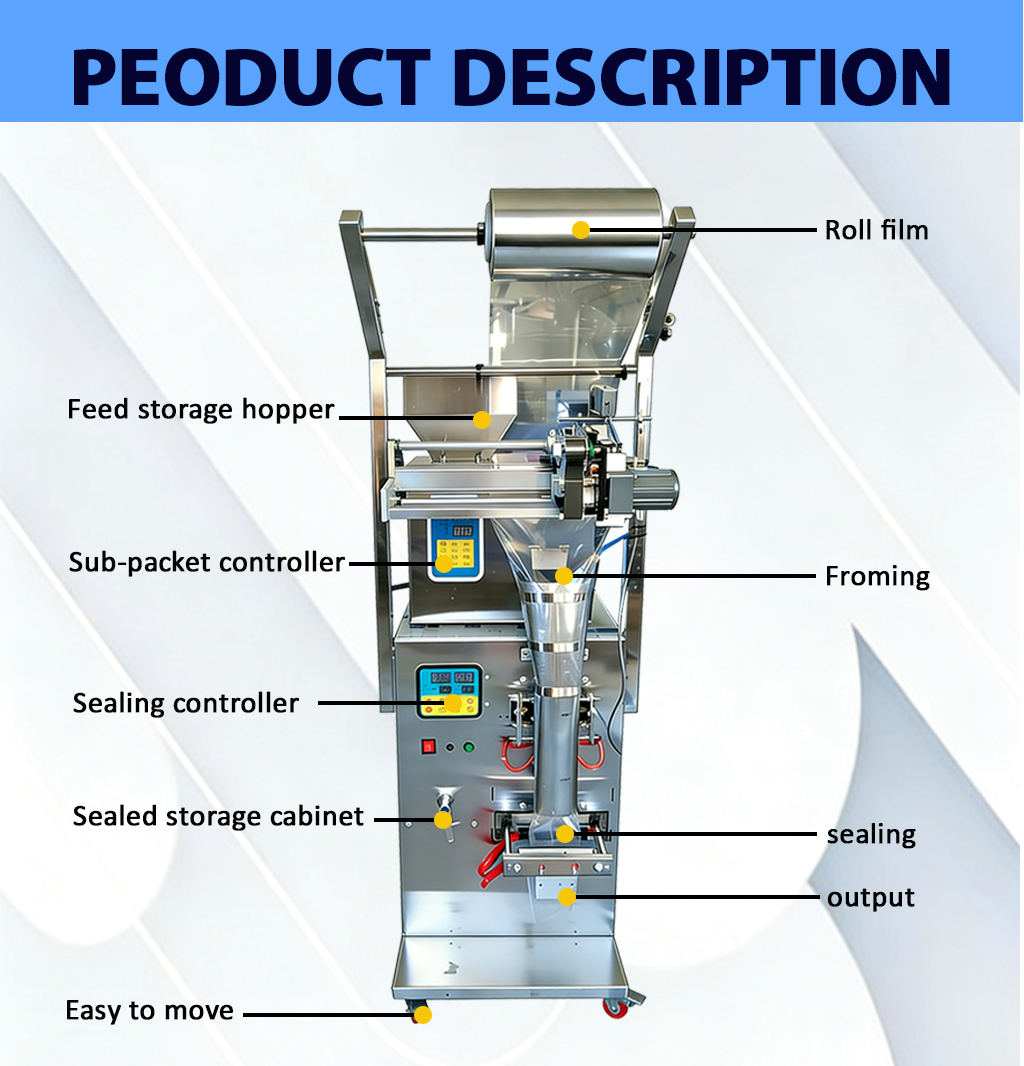 Peanut Ffs Portable Bags And Industry Sachet Spices Home Electric Snack Food Vacuum Sachet Packaging Machine