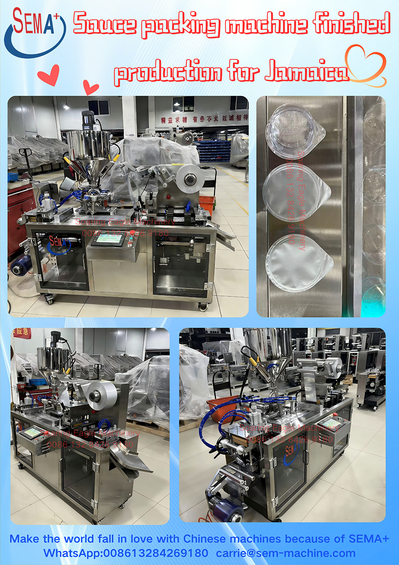 Sauce blister packing machine finished pruductiun far Jamnica Sauce blister packing machine finished pruductiun far Jamnica