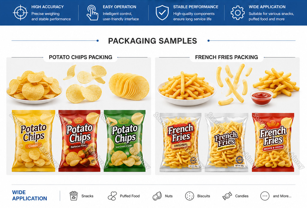 SEMA Automatic VFFS Pouch Bag Packaging Machine for potato chips
