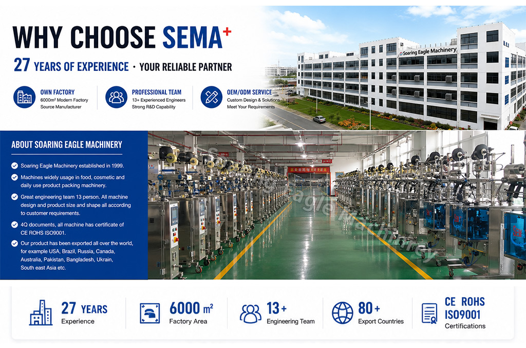 SEMA Automatic VFFS Pouch Bag Packaging Machine for potato chips