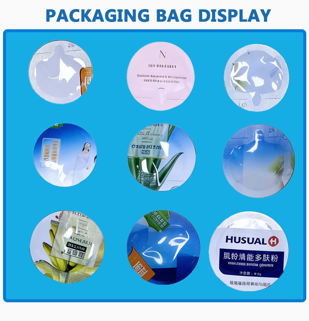 Automatic Two Pumps Shaped Bag Paste Cosmetic Samples Serum Face Cream Eye Cream Sachet Packing Machine