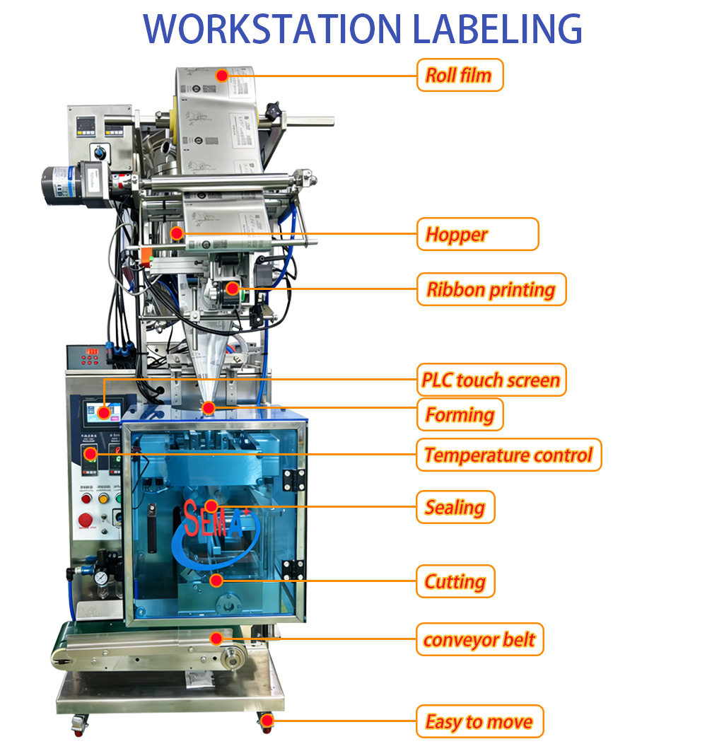 Automatic 4 Sides Sealing Paste Sachet Packing Machine of Honey Ketchup Peanut Butter Butter Teriyaki Sauce