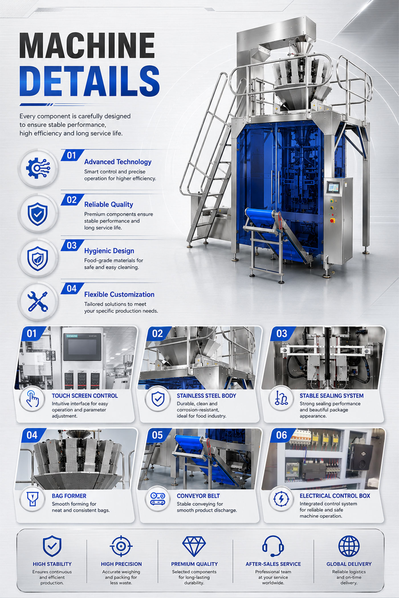 Automatic VFFS Macaroni Pouch Bag Packing Machine with Multihead Weigher Automatic VFFS Macaroni Pouch Bag Packing Machine with Multihead Weigher