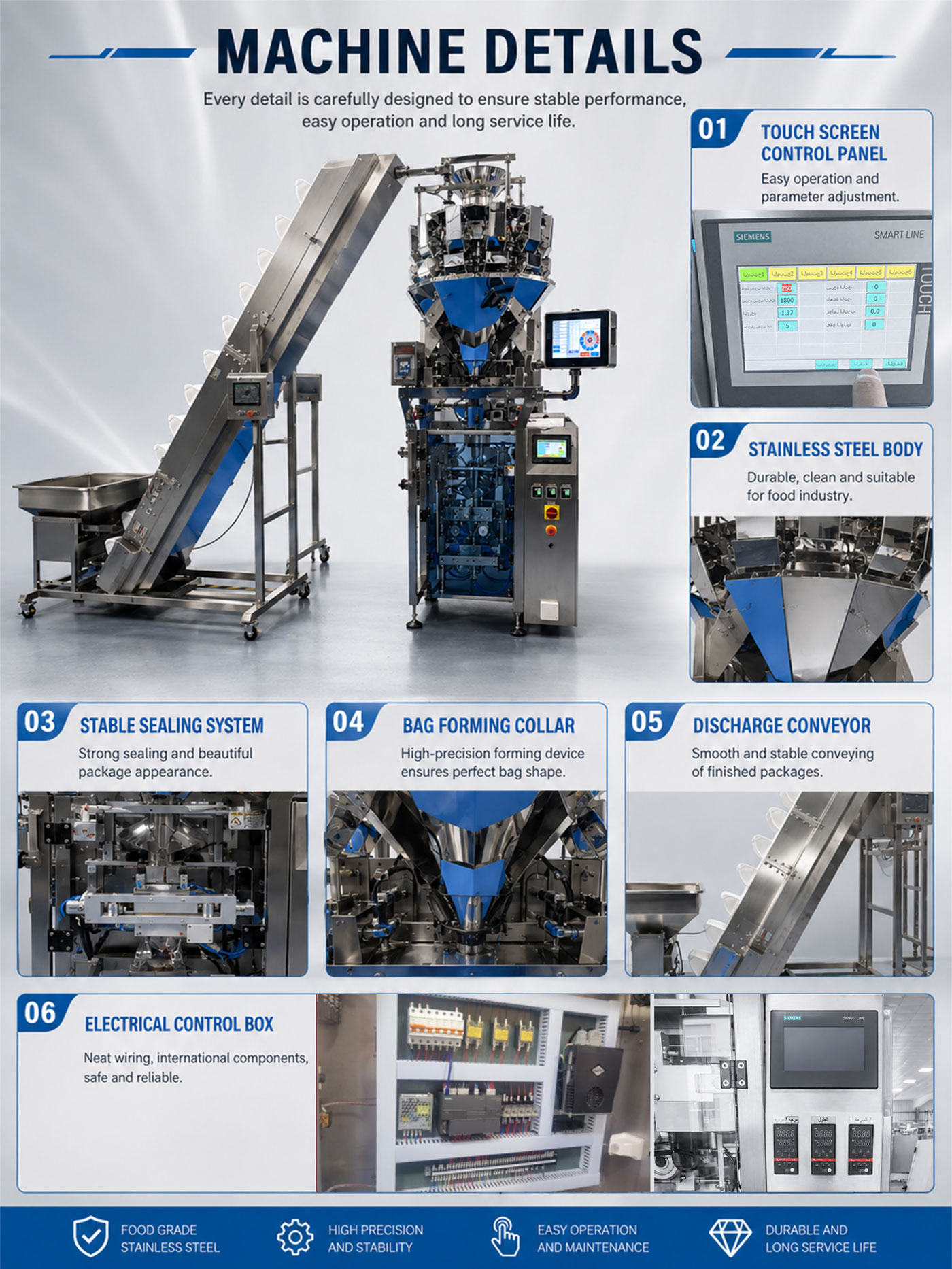 Automatic VFFS Pouch Bag Packing Machine for Rice Crust Chips and Snacks Automatic VFFS Pouch Bag Packing Machine for Rice Crust Chips and Snacks