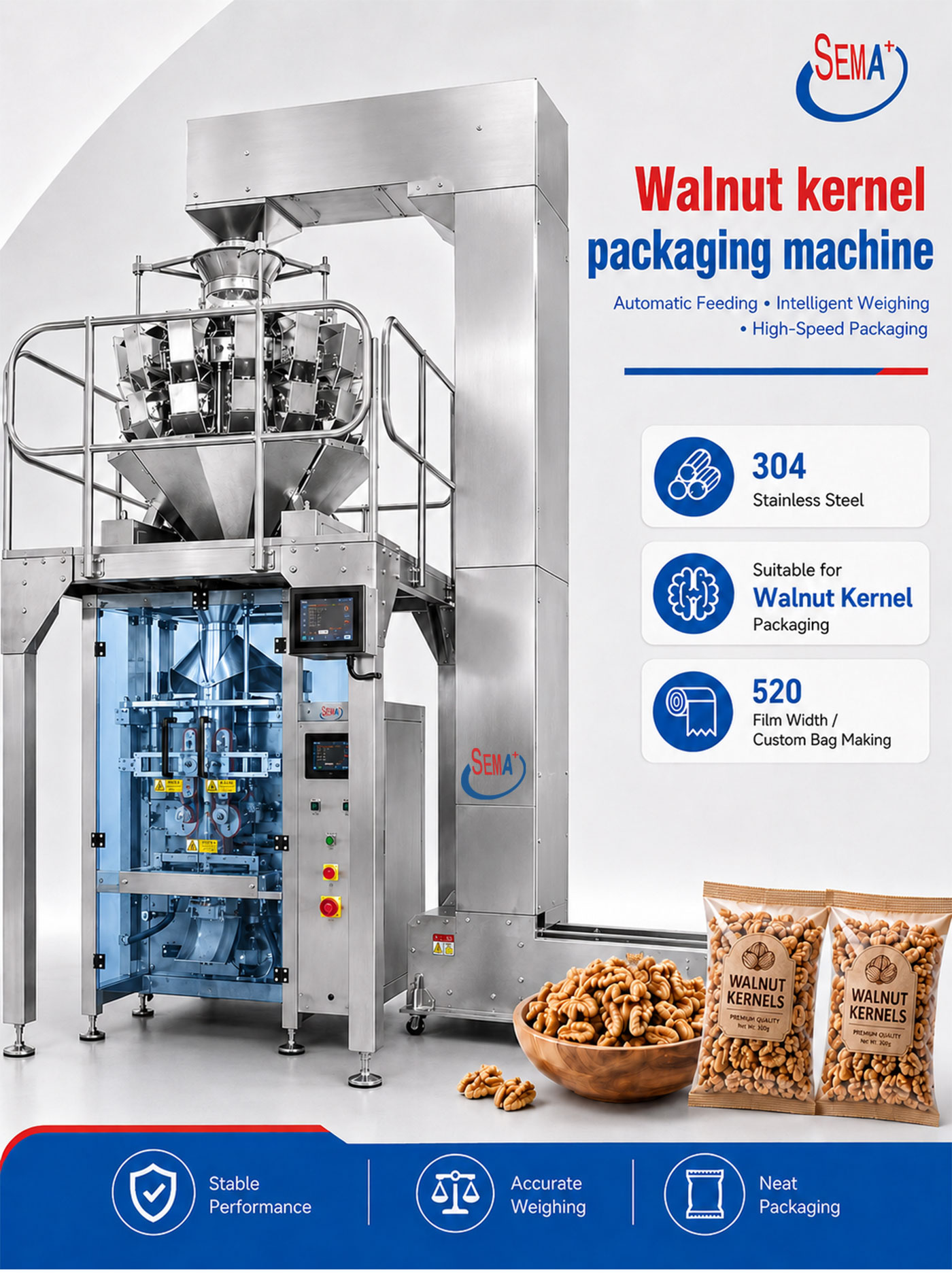 Automatic VFFS Pouch Bag Packing Machine for Mixed Nuts Automatic VFFS Pouch Bag Packing Machine for Mixed Nuts