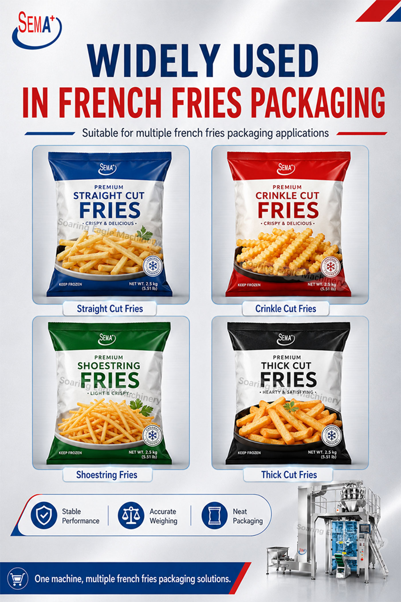 Automatic VFFS Pouch Bag Packing Machine for French Fries Automatic VFFS Pouch Bag Packing Machine for French Fries