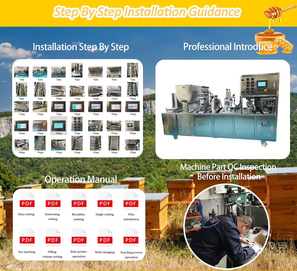 8000pcs/H Automatic Honey Spoon Filling Sealing Packing Machine for Single Serve Honey Spoon Production