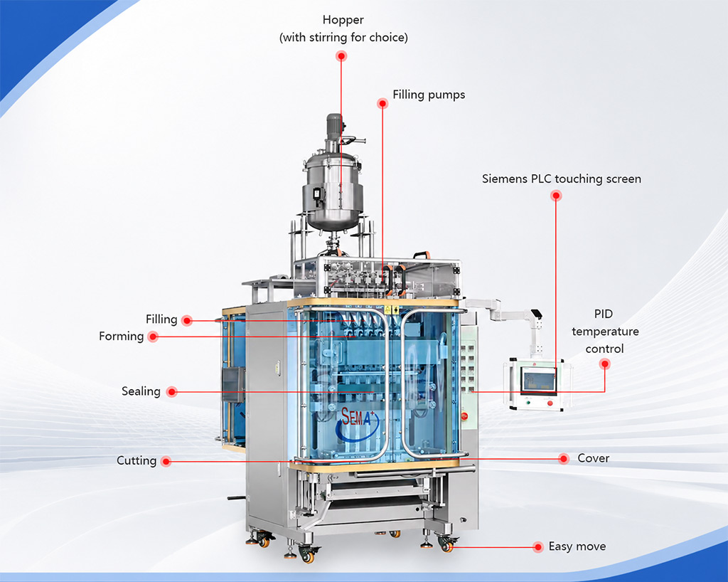 High Speed Multi-Lane Honey Sachet Packing Machine for Manuka Honey Stick Pack Packaging