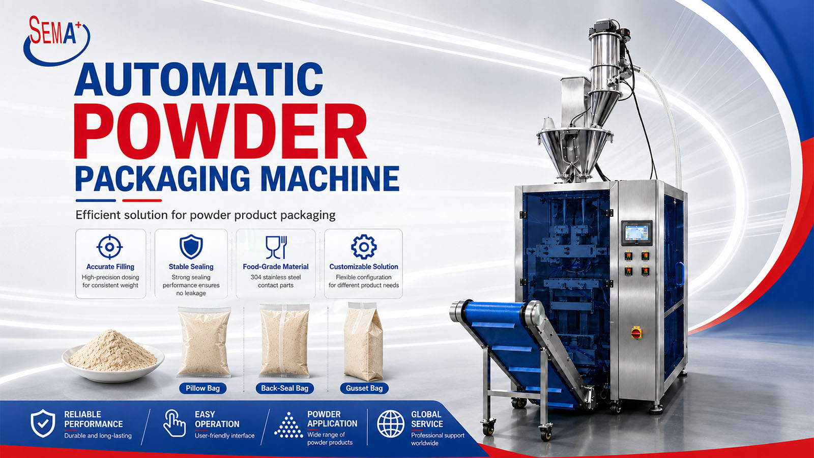 Automatic Powder VFFS Pouch Bag Packaging Machine
