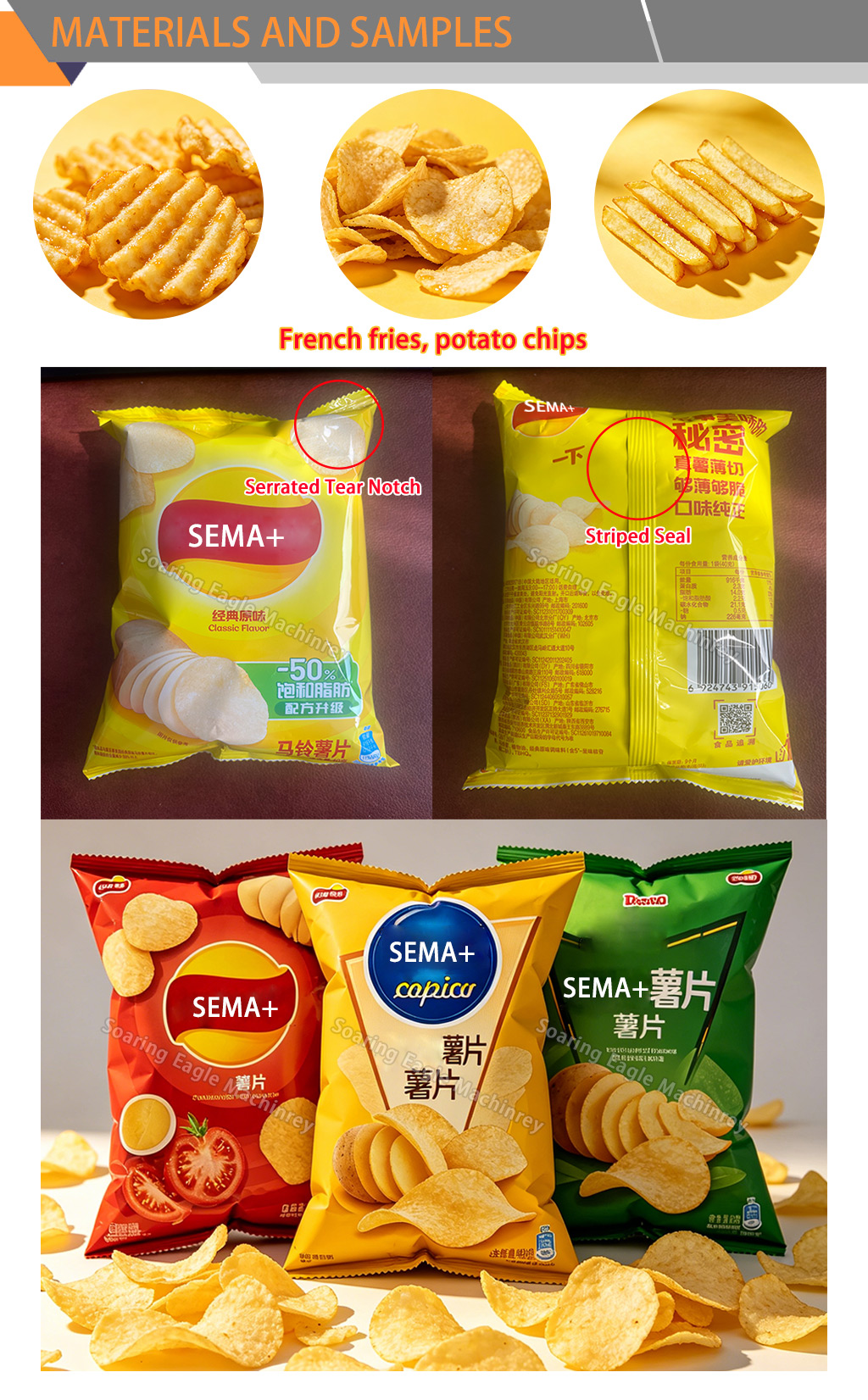 Automatic Potato Chip Frying Production Line Packing Machine Complete Potato Chips Processing Line