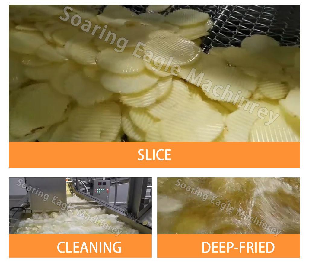 Automatic Potato Chip Frying Production Line Packing Machine Complete Potato Chips Processing Line