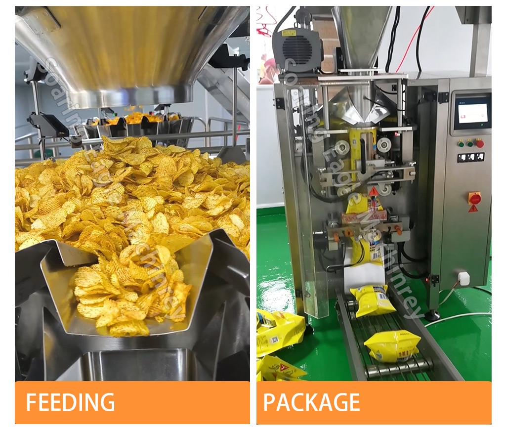Automatic Potato Chip Frying Production Line Packing Machine Complete Potato Chips Processing Line