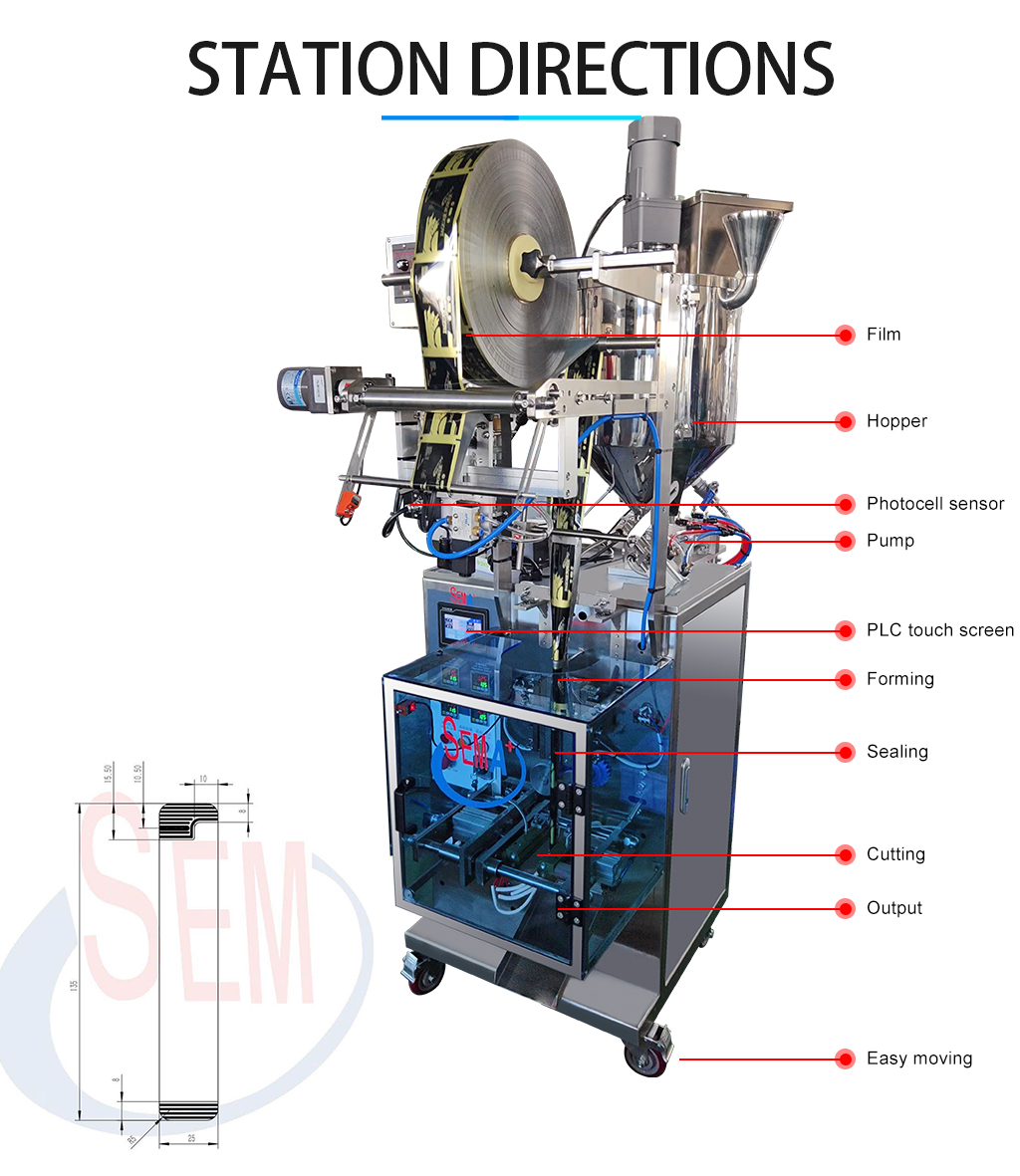 Automatic Honey Sachet Packing Machine for Stick Pack Liquid Honey Cosmetic