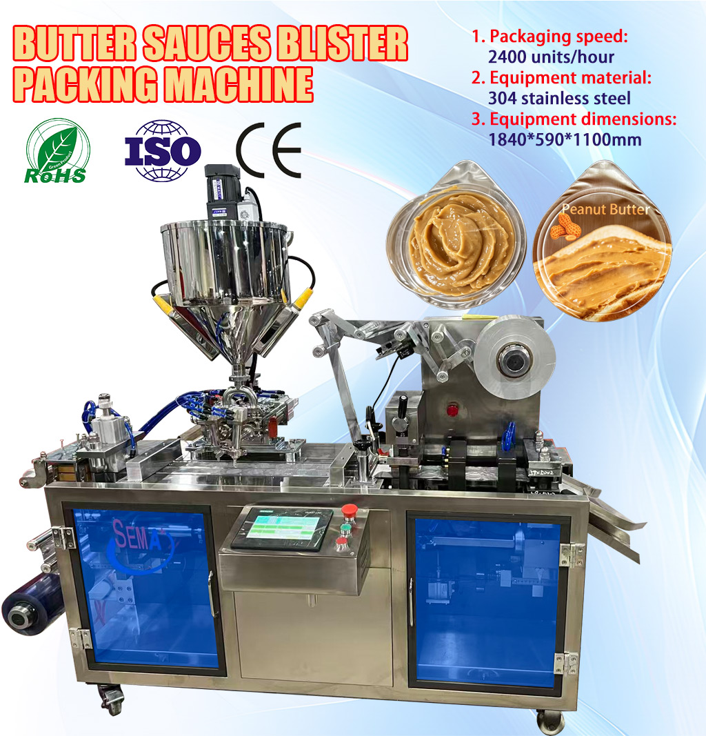 Automatic Thermoforming Food Blister Packing Machine for Honey Butter and Sauce Packaging Automatic Thermoforming Food Blister Packing Machine for Honey Butter and Sauce Packaging