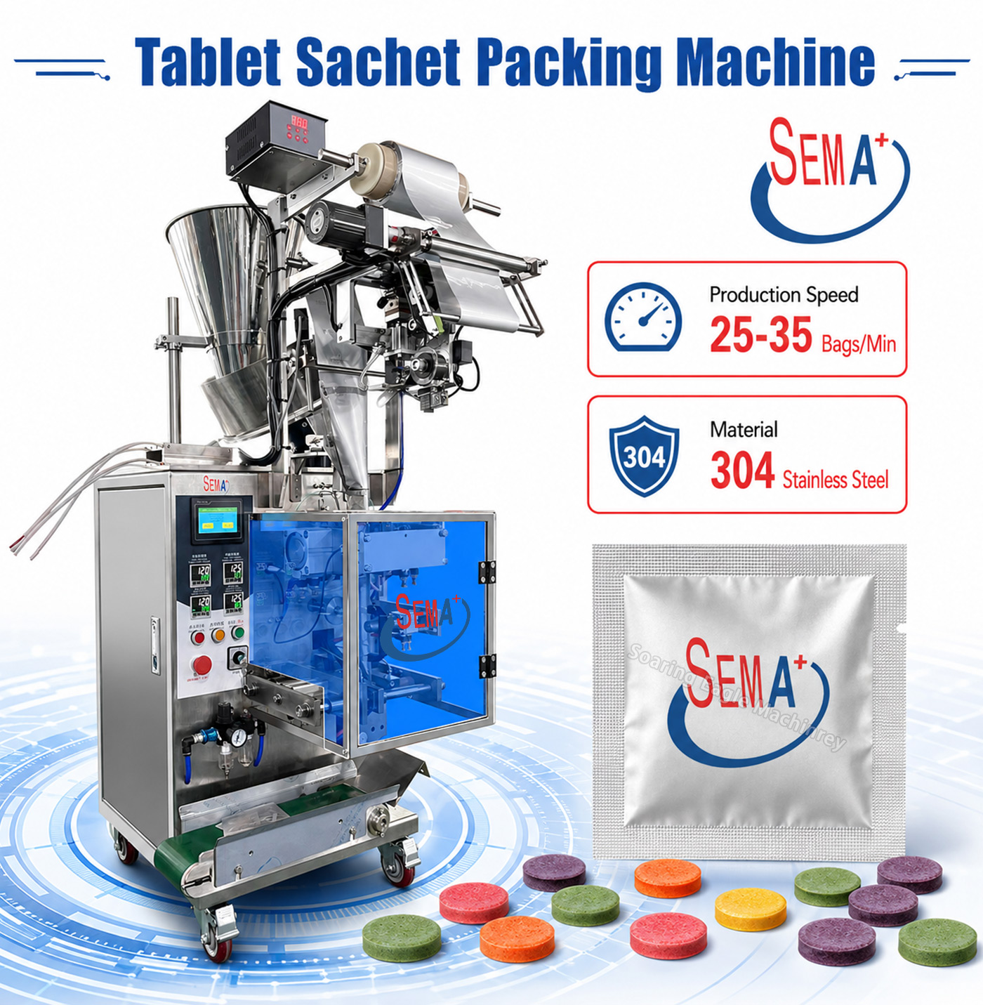 Automatic VFFS 4-side Seal pharmaceutical Sachet Packing Machine for Tablets pill capsule Automatic VFFS 4-side Seal pharmaceutical Sachet Packing Machine for Tablets pill capsule