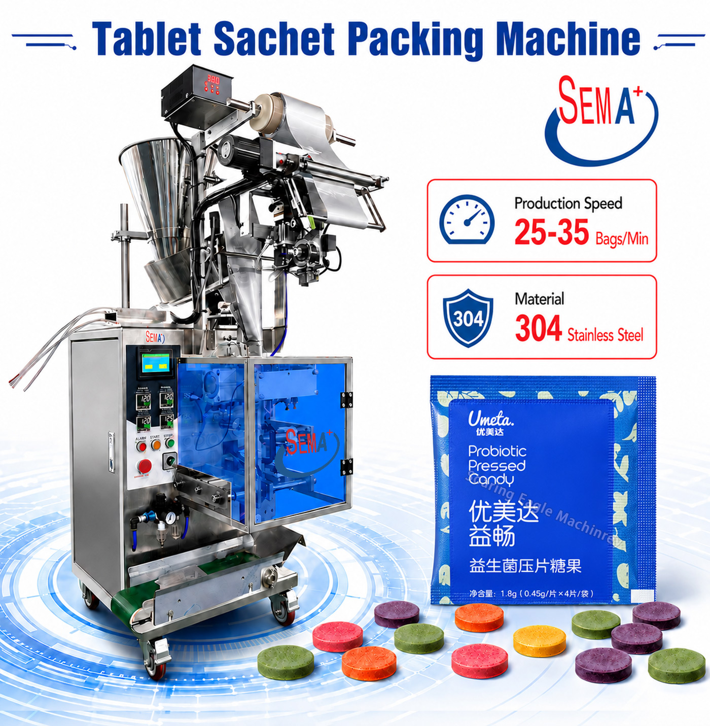 Automatic Single-Lane Pharmaceutical Packaging System | Tablet Sachet Packing Machine | Capsule Sachet Packing Machine | Tablet Capsule Sachet Packing Machine Automatic Single-Lane Pharmaceutical Packaging System | Tablet Sachet Packing Machine | Capsule Sachet Packing Machine | Tablet Capsule Sachet Packing Machine