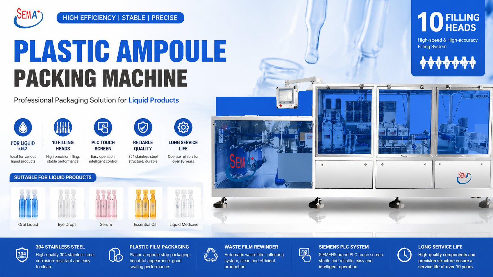 How Does SEMA  Plastic Ampoule Packing Machine Improve Efficiency and Reliability for Liquid Packaging?