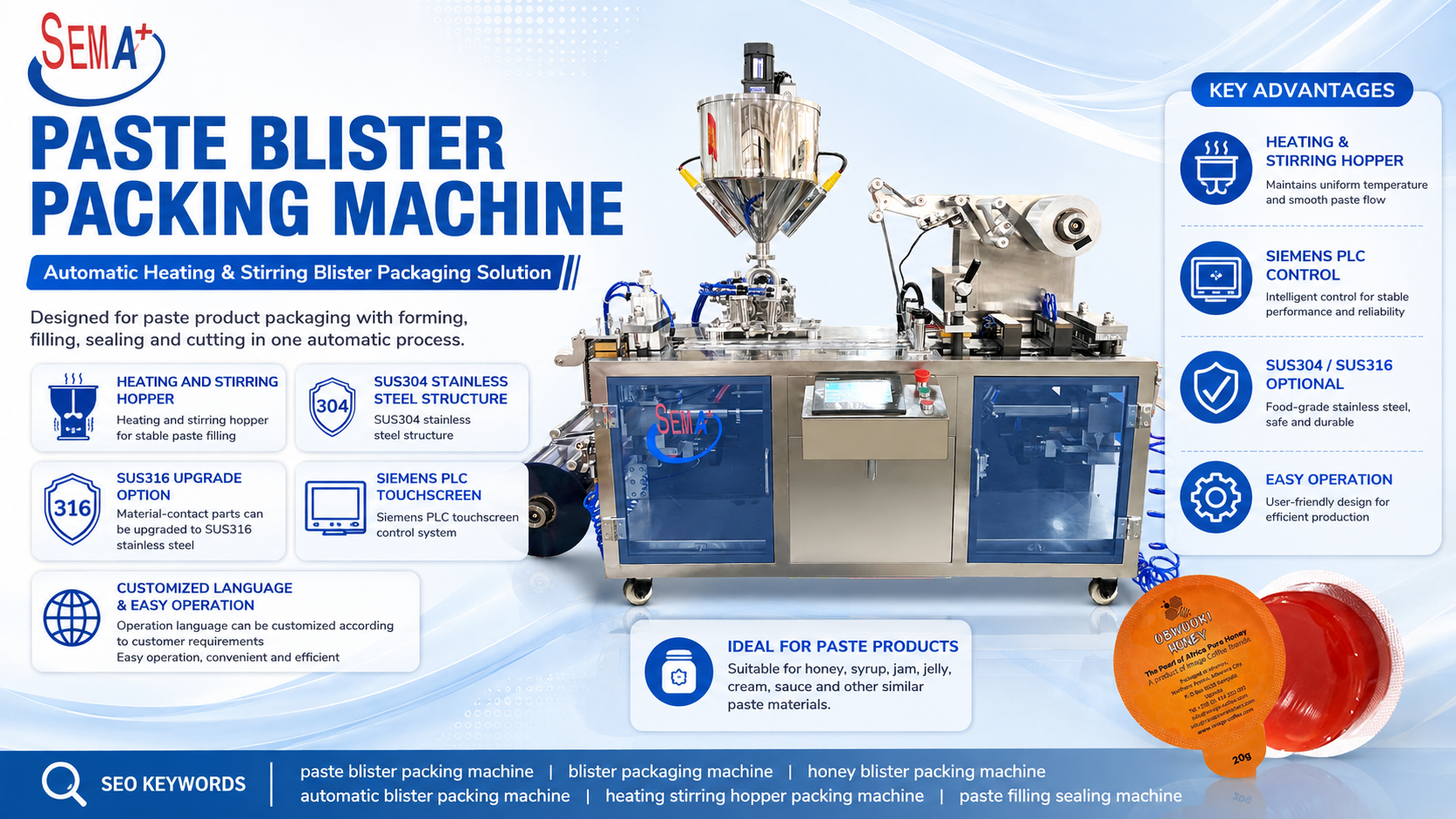 How Can a Paste Blister Packing Machine Improve Honey, Jam and Cream Packaging Efficiency?