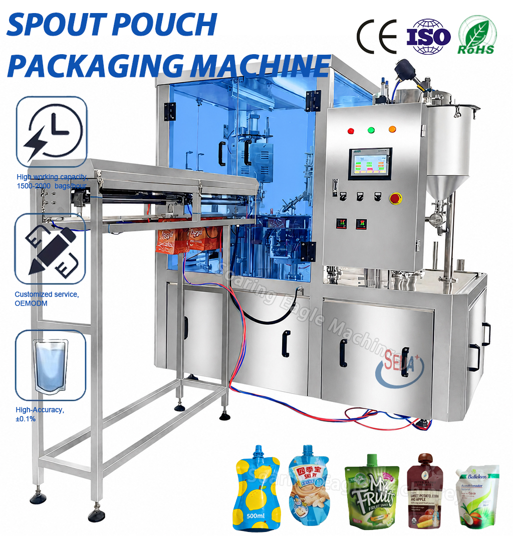 Full Automatic Stand Pouch Doy Pack Filling Capping Machine Cosmetic Cream Baby Food Liquids Paste Spout Pouch Filling Machine