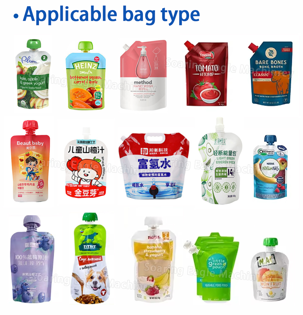 Full Automatic Stand Pouch Doy Pack Filling Capping Machine Cosmetic Cream Baby Food Liquids Paste Spout Pouch Filling Machine