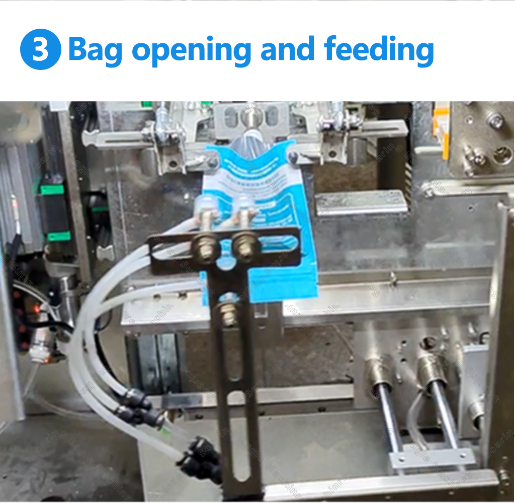 Horizontal Automatic Vacuum Coffee Pouch Filling Packaging Zipper Stand up Plastic Kraft Paper Salt Premade Bag Packing Machineq
