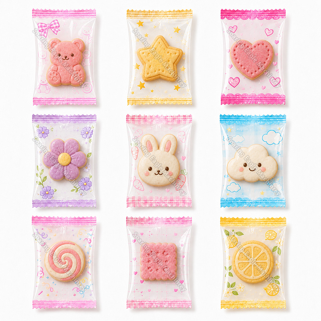Automatic Pillow Packing Machine for Lollipop Candy Biscuit Snack Food Horizontal Flow Packaging Automatic Pillow Packing Machine for Lollipop Candy Biscuit Snack Food Horizontal Flow Packaging