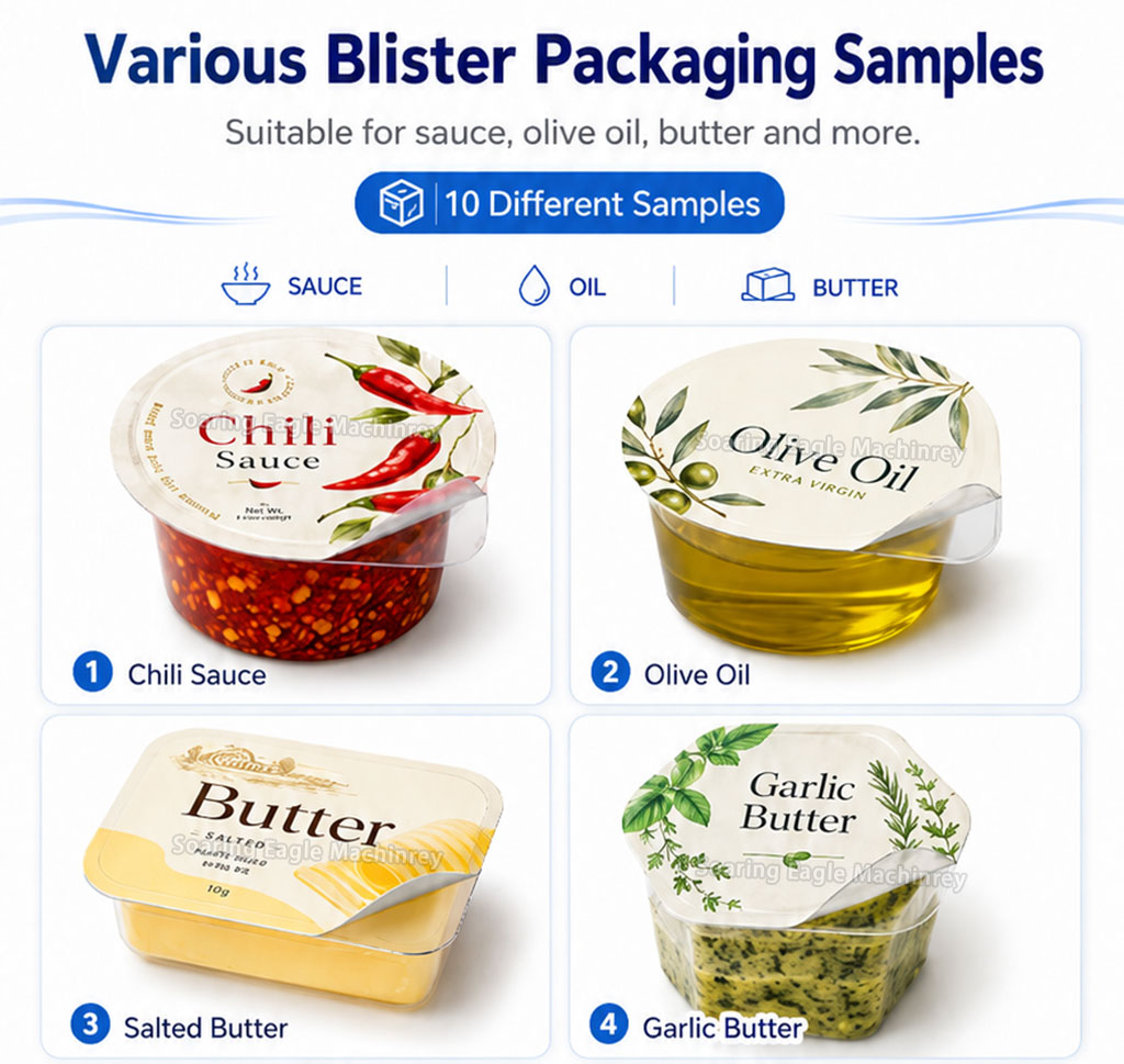 Automatic Blister Packing Machine for Butter Jam Honey Sauce Food Cup Filling Sealing Packaging