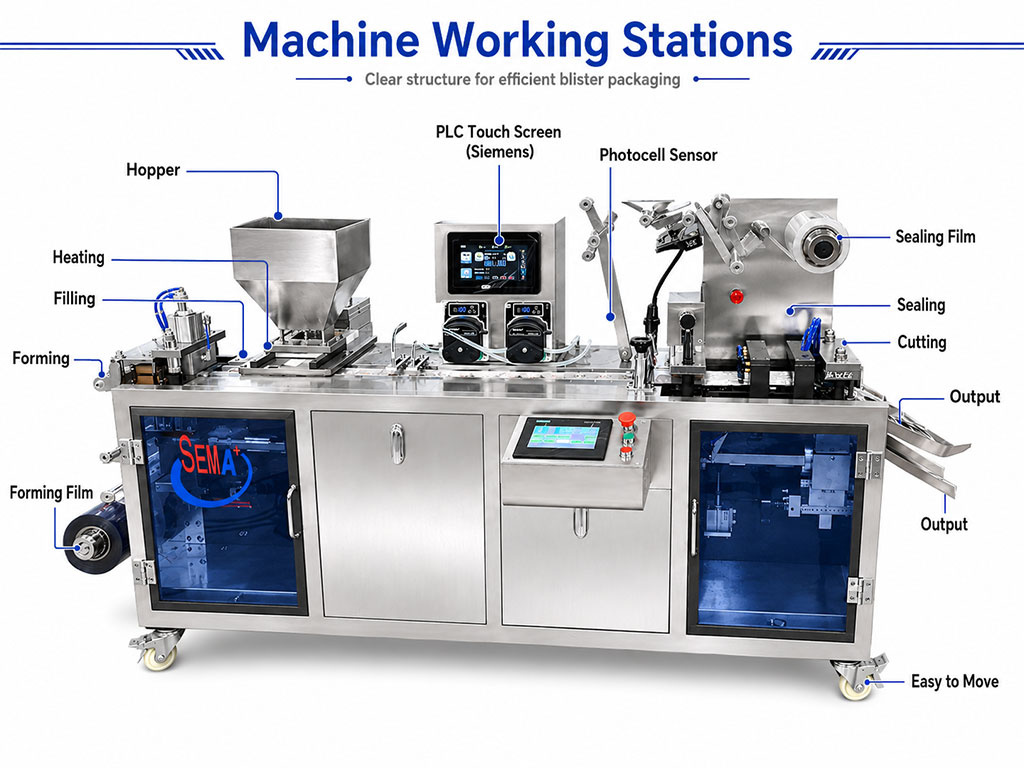 Automatic Blister Packing Machine for Butter Jam Honey Sauce Food Cup Filling Sealing Packaging