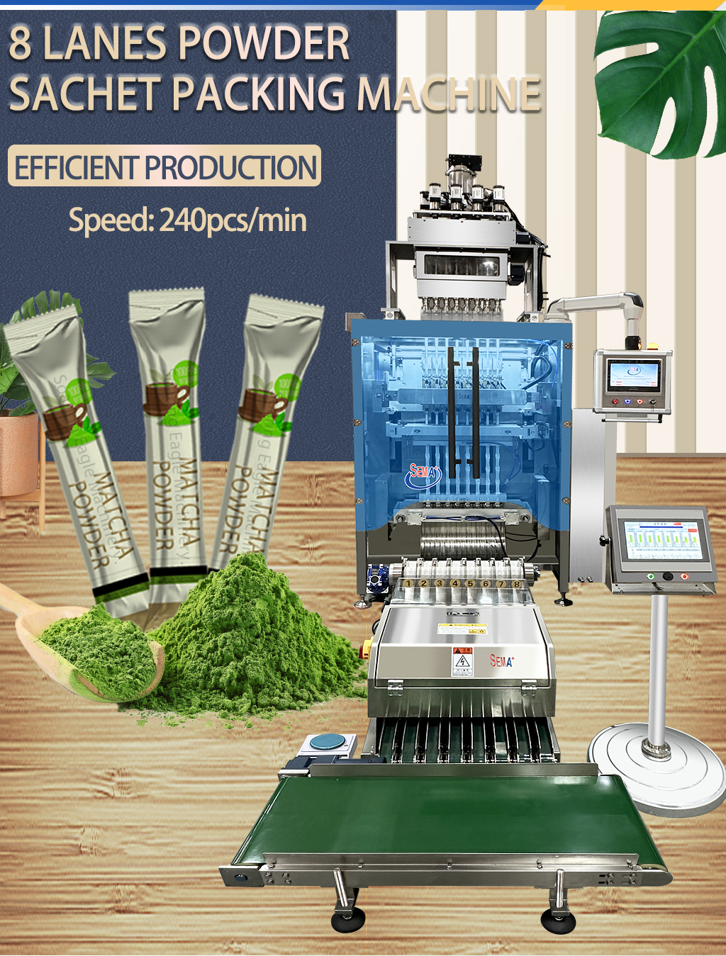 Multi Track Automatic Liquid Filling Paste Pouch Powder Multi-Function Seal Sachet Packing Machine