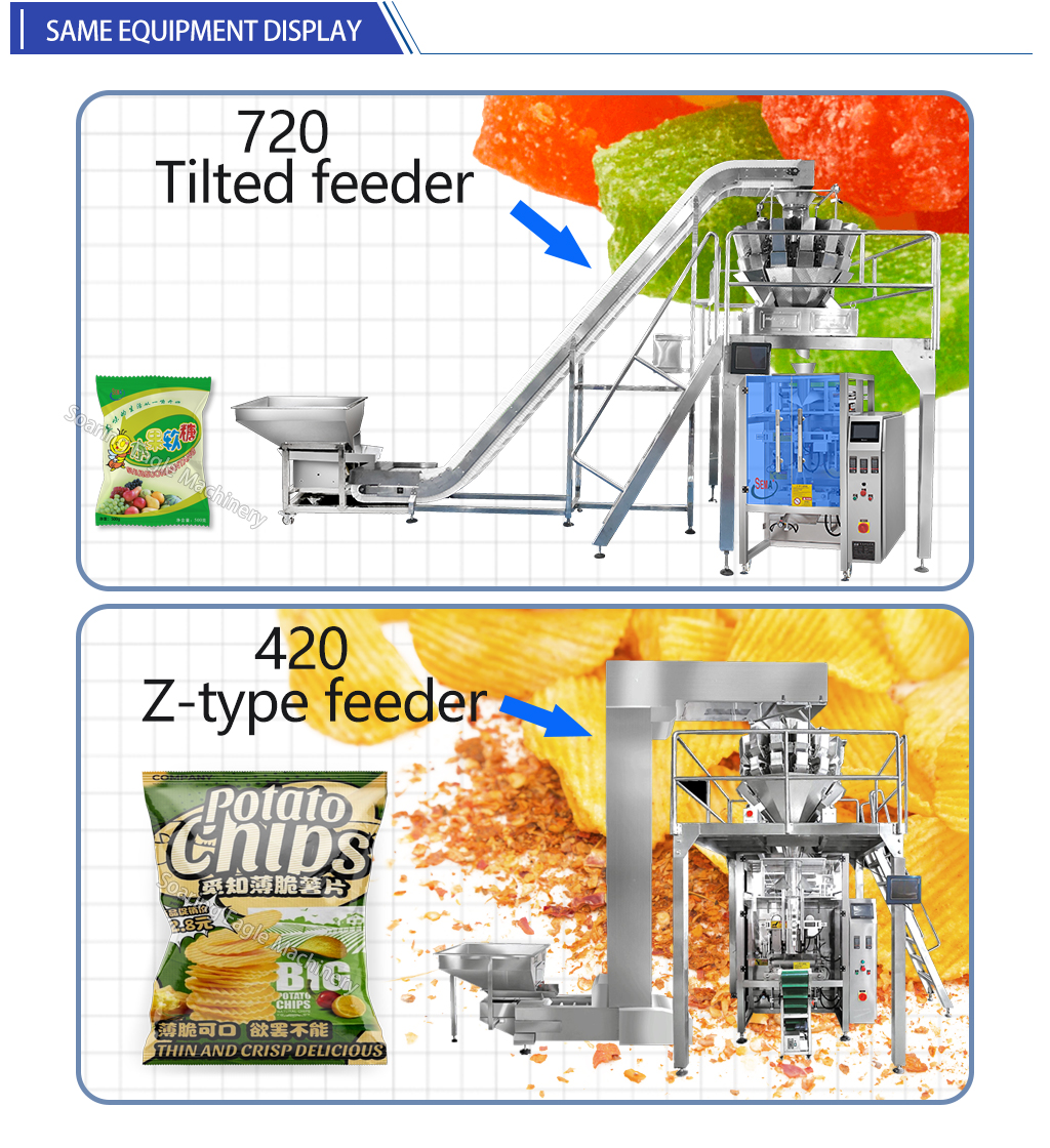 High-capacity automatic packaging machine for bags of granular candies and products High-capacity automatic packaging machine for bags of granular candies and products