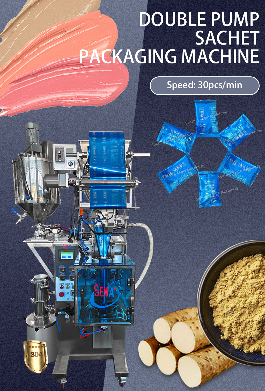 Multifunctional Double Pump Filling and Sealing Two Pumps Liquid Powder Sachet Packing Machine Multifunctional Double Pump Filling and Sealing Two Pumps Liquid Powder Sachet Packing Machine